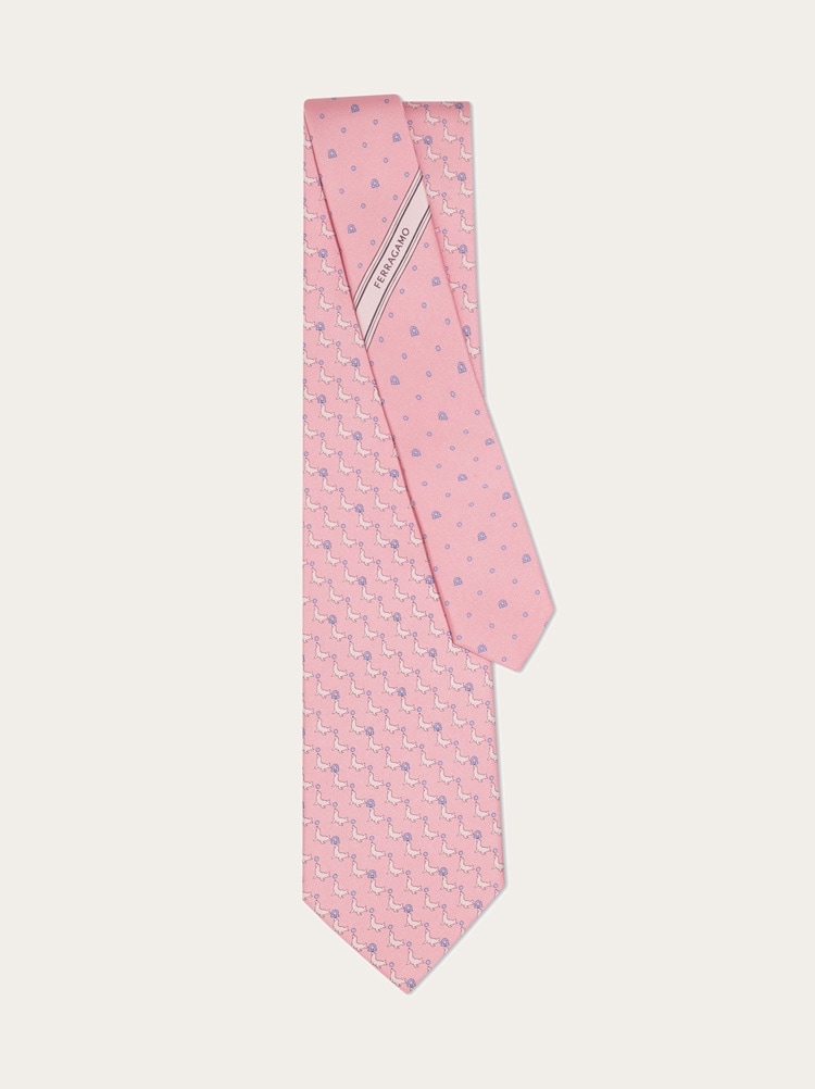 Seal print silk tie Gallery image 3