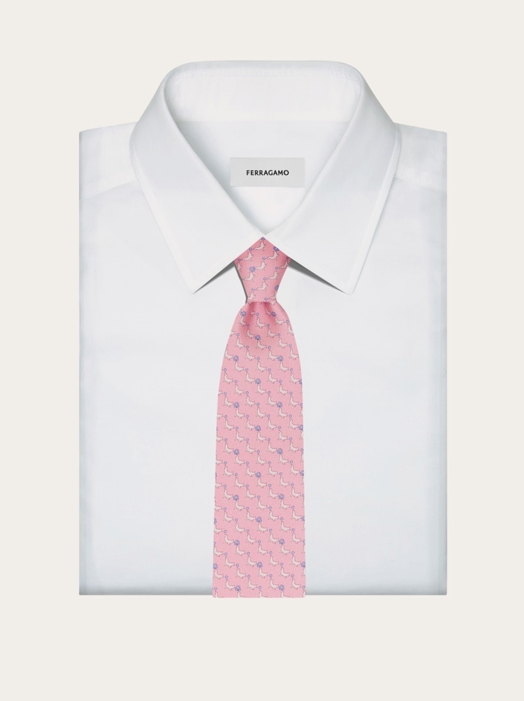 Seal print silk tie Gallery image 4