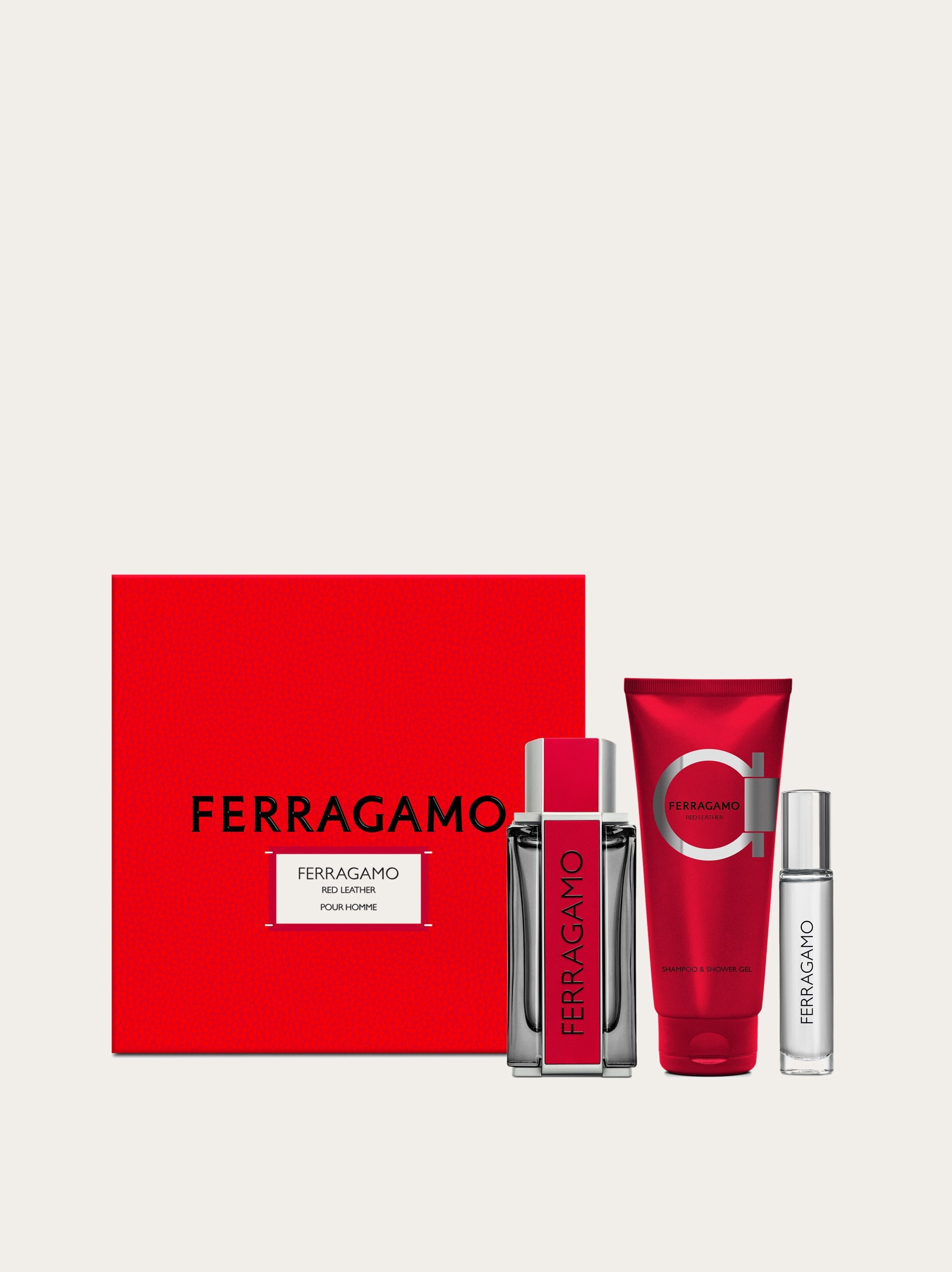 Ferragamo Red Leather - Holiday Gift Set - Men | Ferragamo