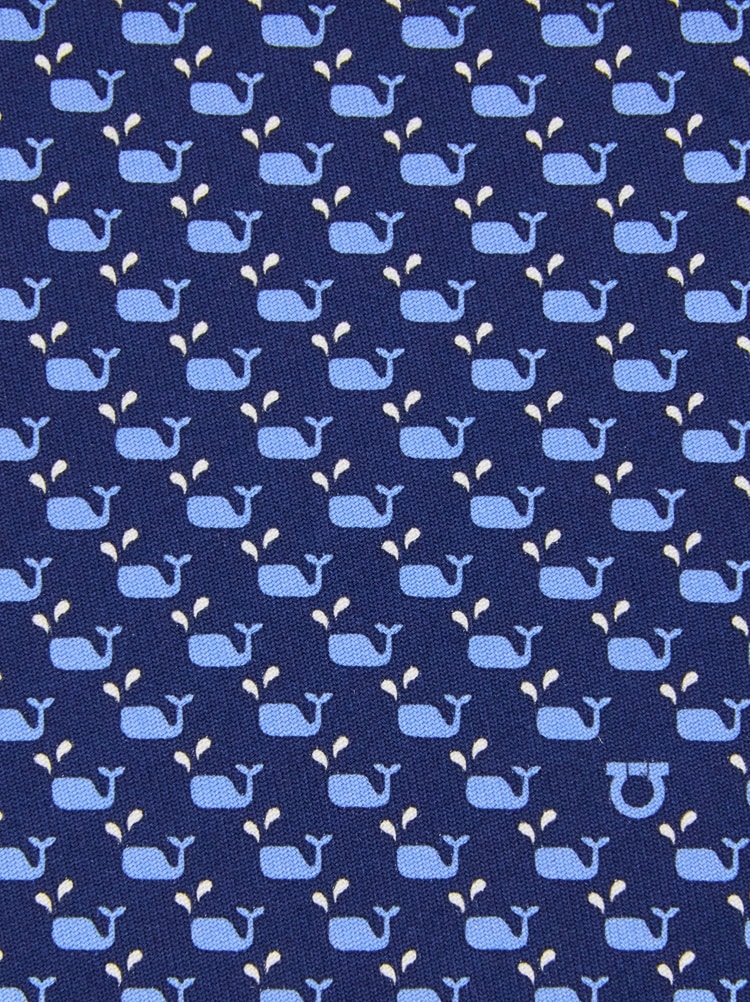 Whale print silk tie Gallery image 2