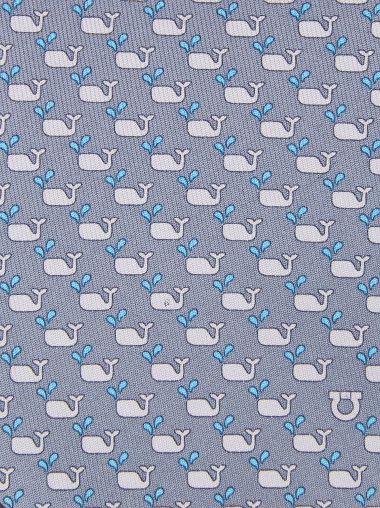 Corbata de seda estampado Ballena Gallery image 2