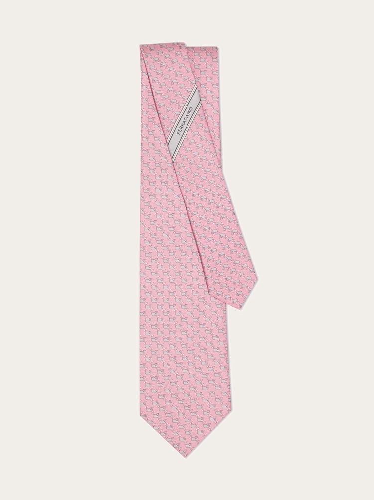 Whale print silk tie Gallery image 3