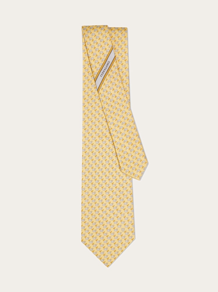 Whale print silk tie Gallery image 3