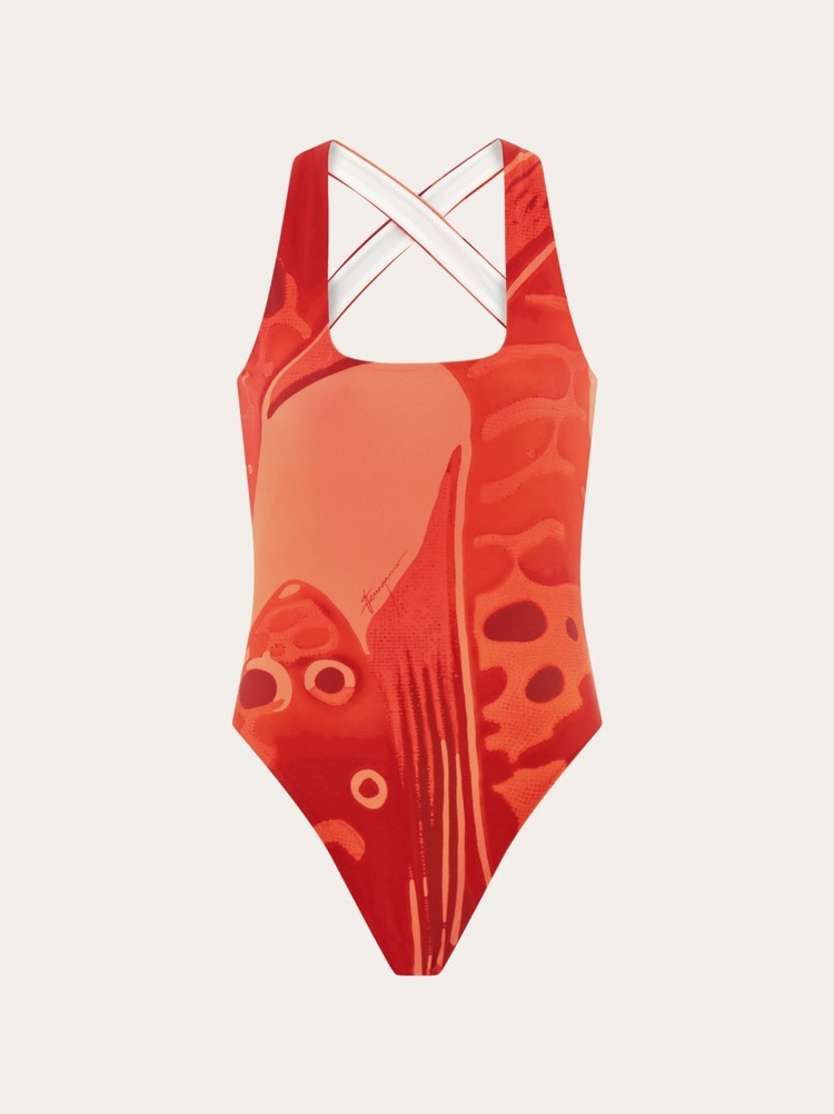 Bañador de una pieza con estampado Fish Gallery image 1