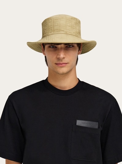 ハット Ferragamo Hats Ferragamo Logo Velvet Bucket Hat | Blue | FARFETCH ID