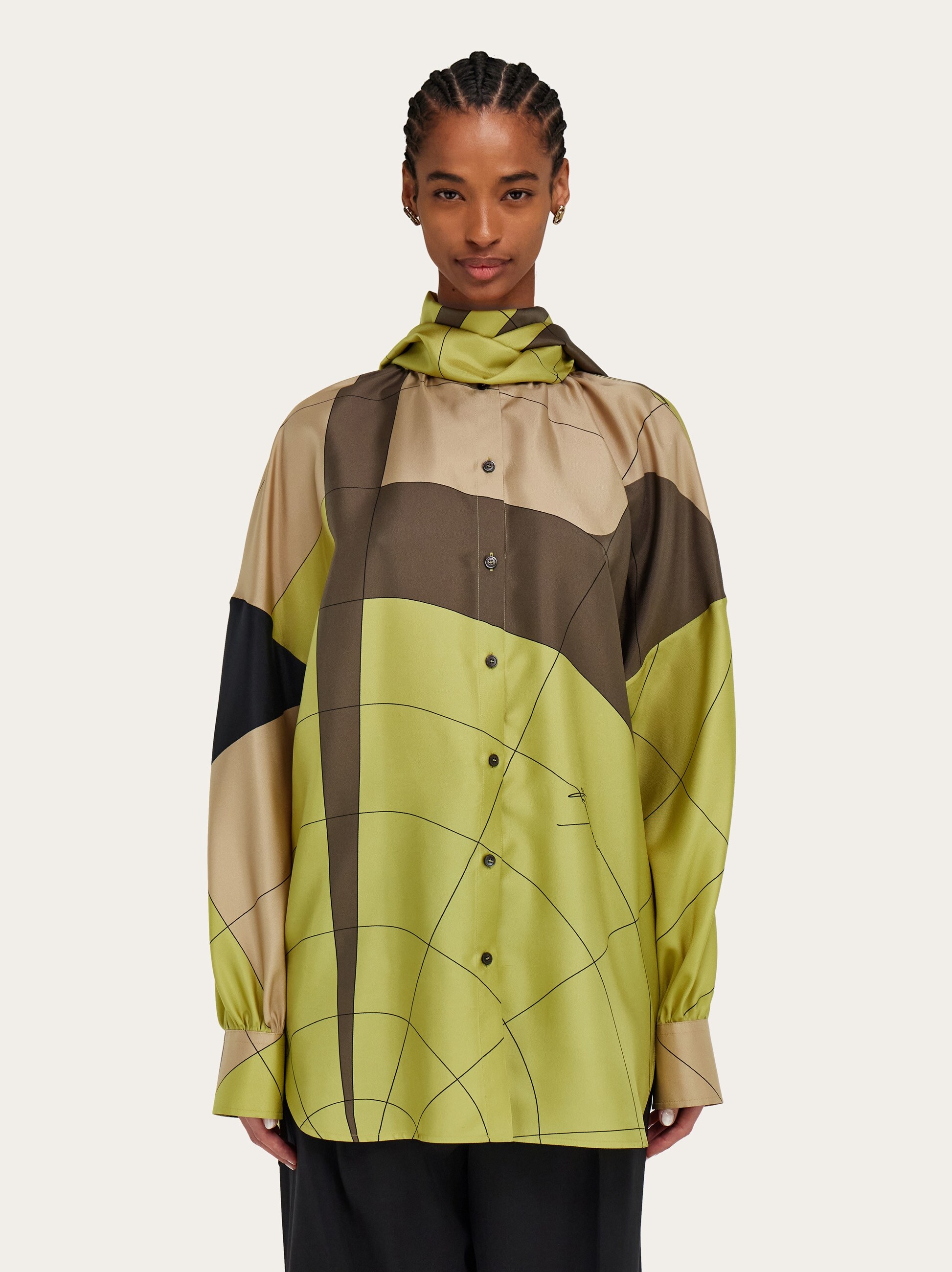Silk shirt with sash - Women | Ferragamo
