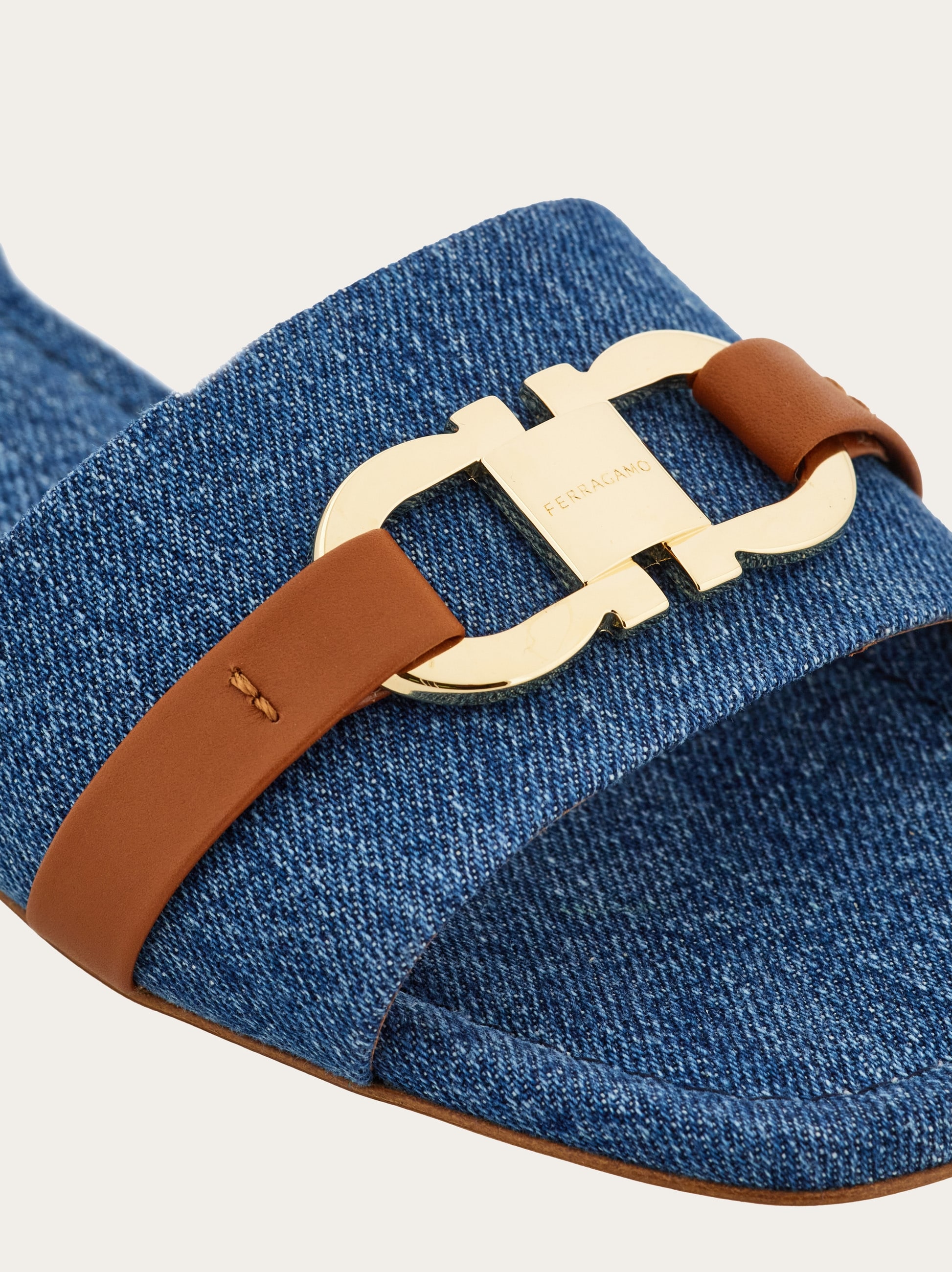 Flat slide with Gancini ornament - Women | Ferragamo