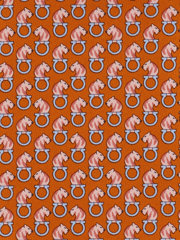 호랑이 패턴 실크 타이 Gallery image 2