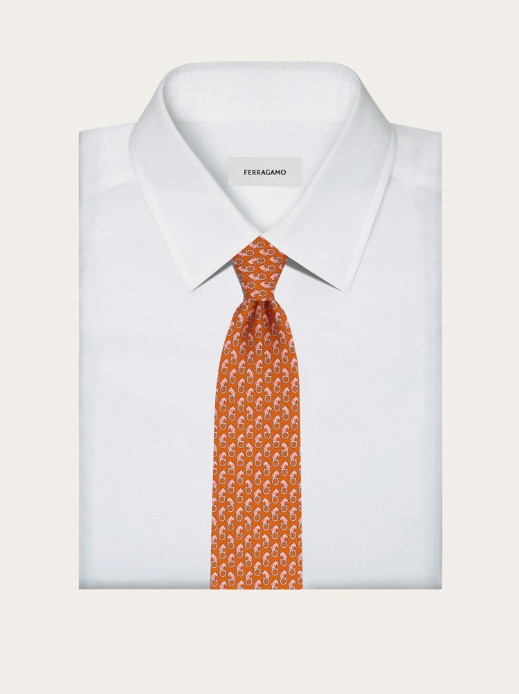 호랑이 패턴 실크 타이 Gallery image 4