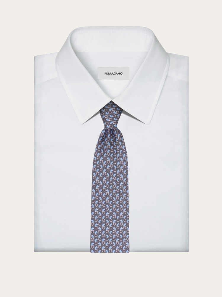 Feline print silk tie Gallery image 4