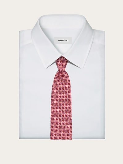 Gancini print silk tie - Men | Ferragamo