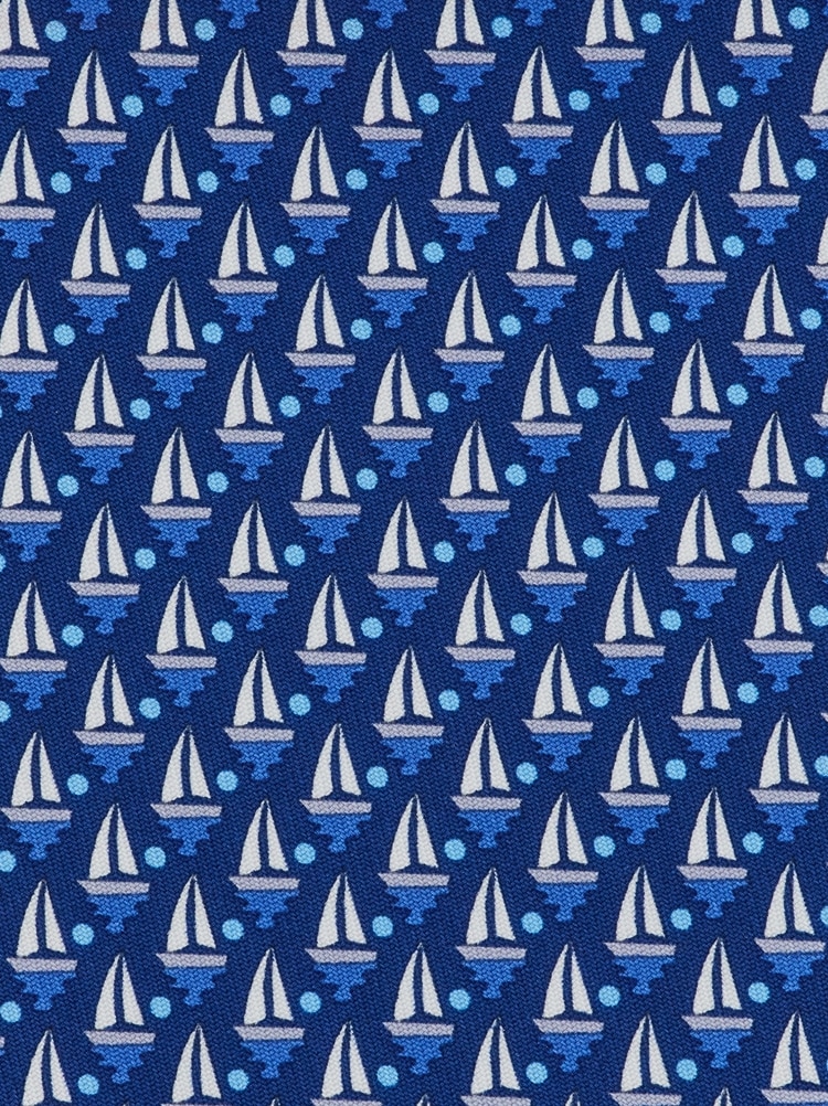 Sailing boat print silk tie Gallery image 2