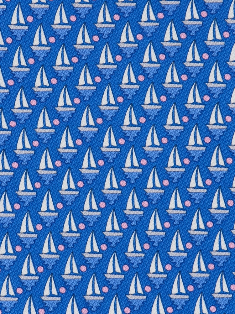 Sailing boat print silk tie Gallery image 2