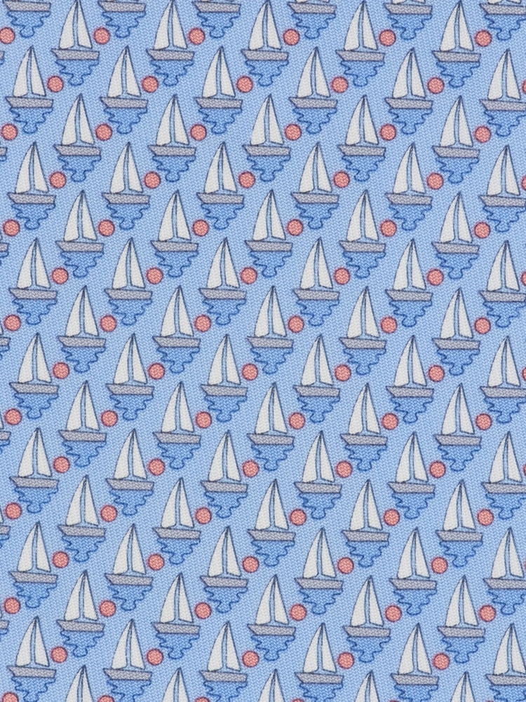 Sailing boat print silk tie Gallery image 2