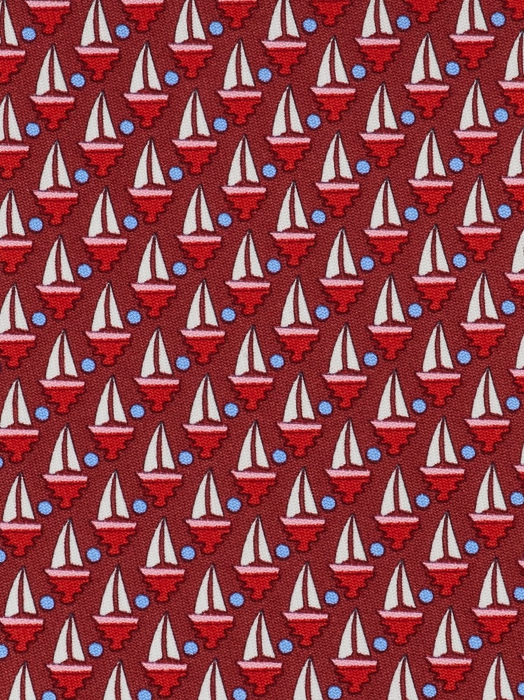 Sailing boat print silk tie Gallery image 2