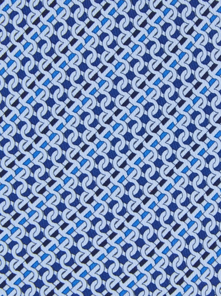 Printed silk tie with interlocking Gancini and regimental stripes Gallery image 2