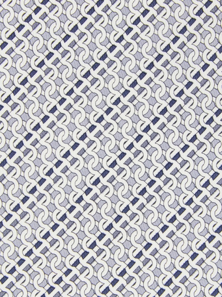 Printed silk tie with interlocking Gancini and regimental stripes Gallery image 2