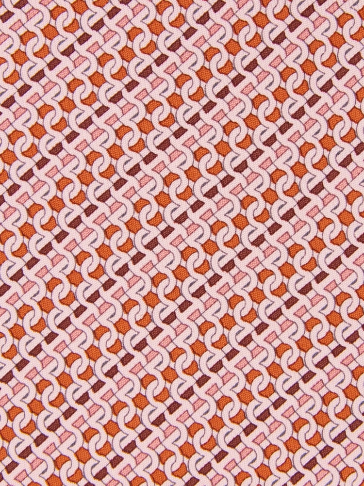 Printed silk tie with interlocking Gancini and regimental stripes Gallery image 2