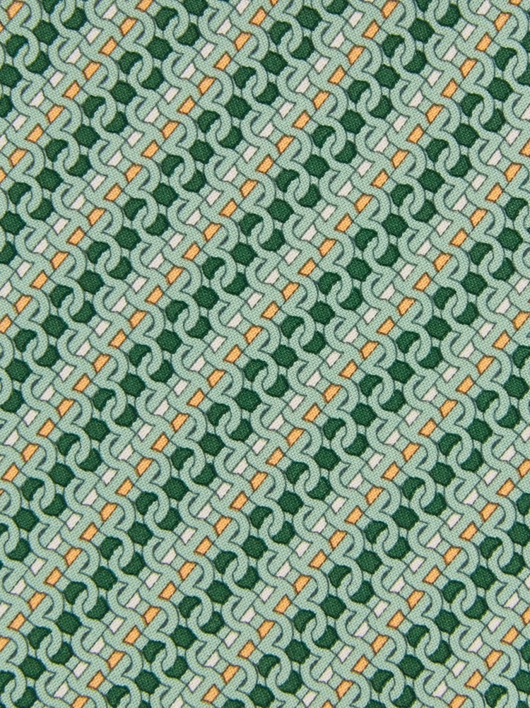 Printed silk tie with interlocking Gancini and regimental stripes Gallery image 2