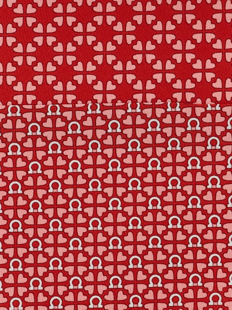 간치니 앤 하트 프린트 실크 타이 Gallery image 2