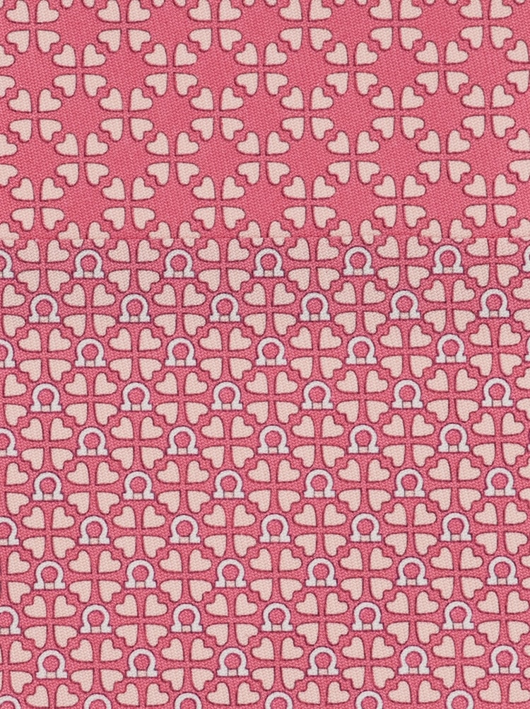 Gancini and hearts printed silk tie Gallery image 2