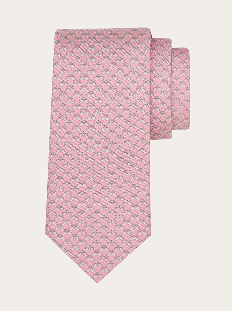 Shark print silk tie Gallery image 1