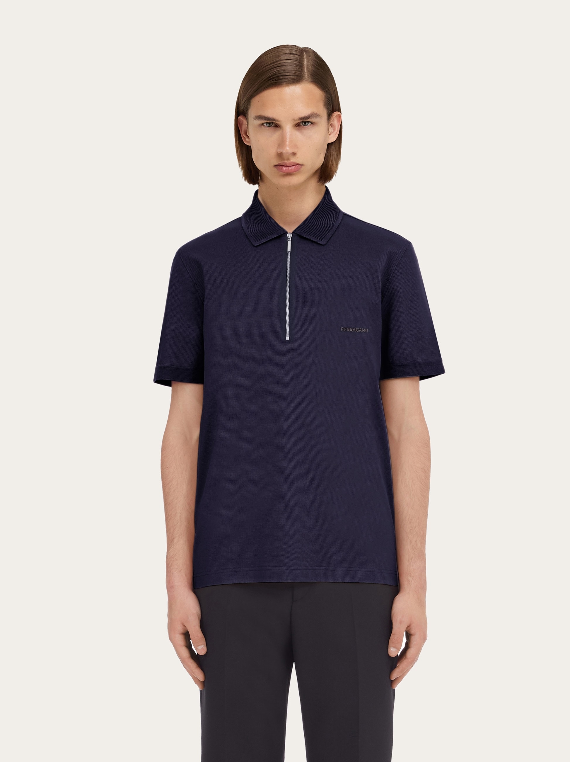 Polo with zip collar - Men | Ferragamo