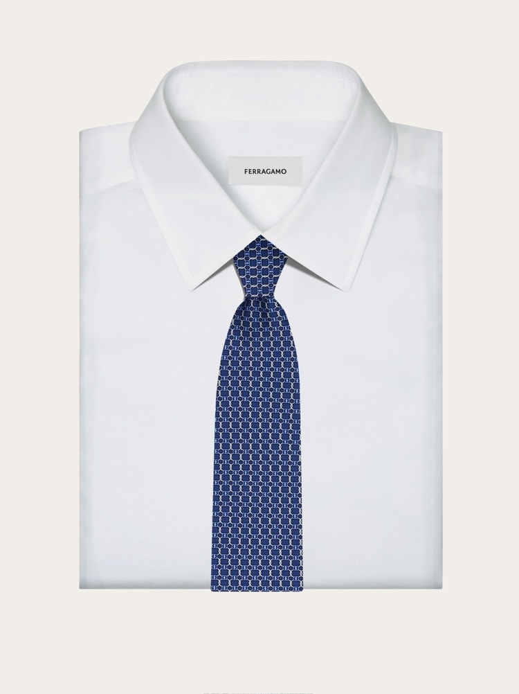 Vara buckle printed silk tie Gallery image 4