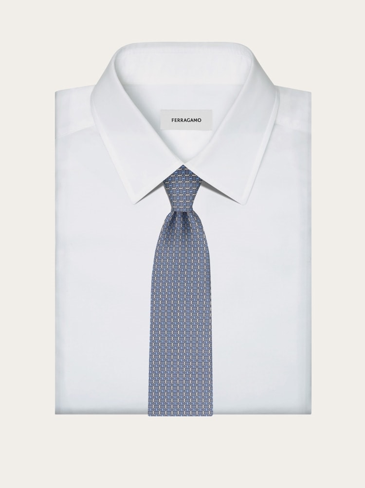 Vara buckle printed silk tie Gallery image 4