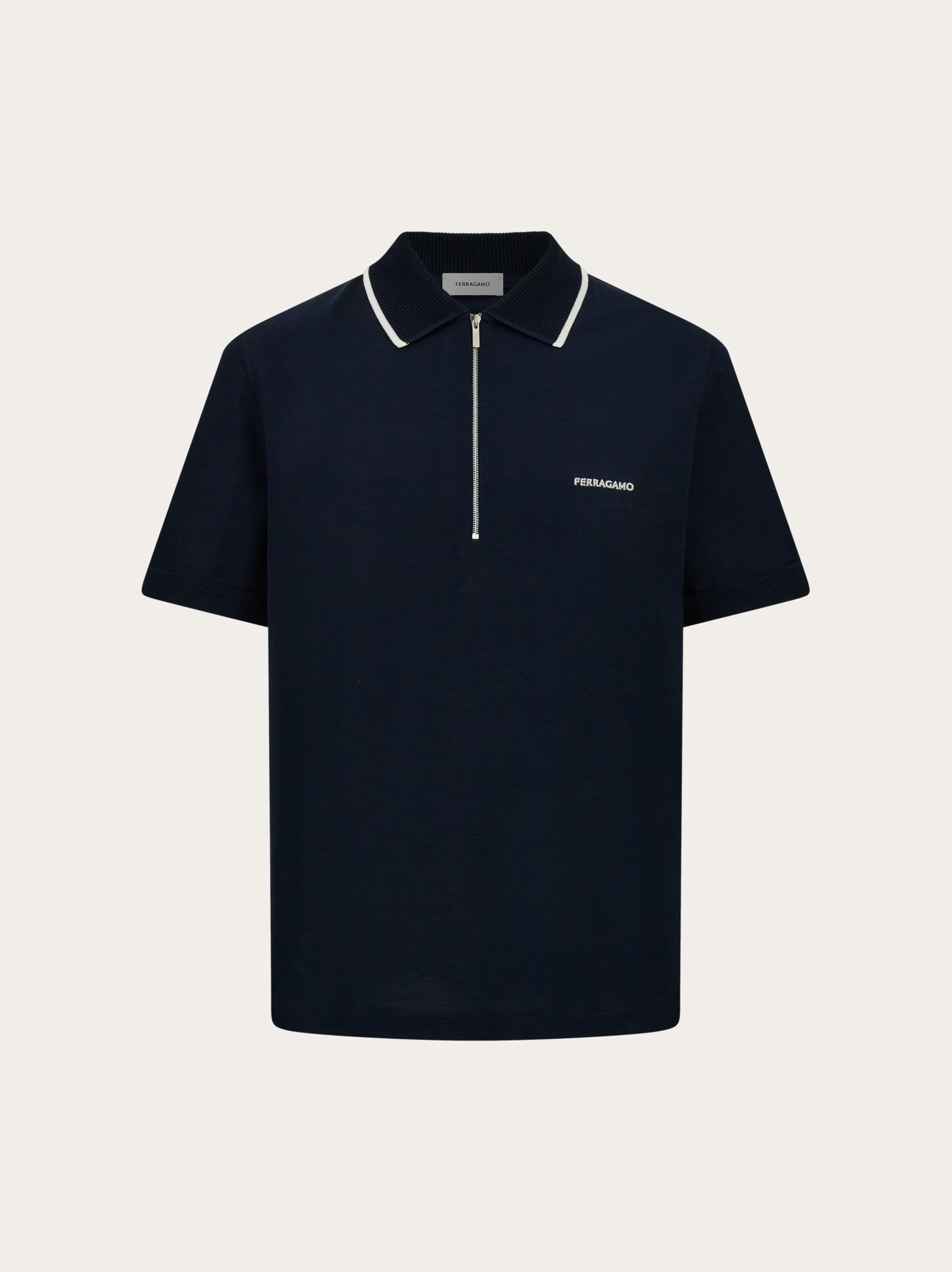 Cotton polo shirt with zip closure - Men | Ferragamo
