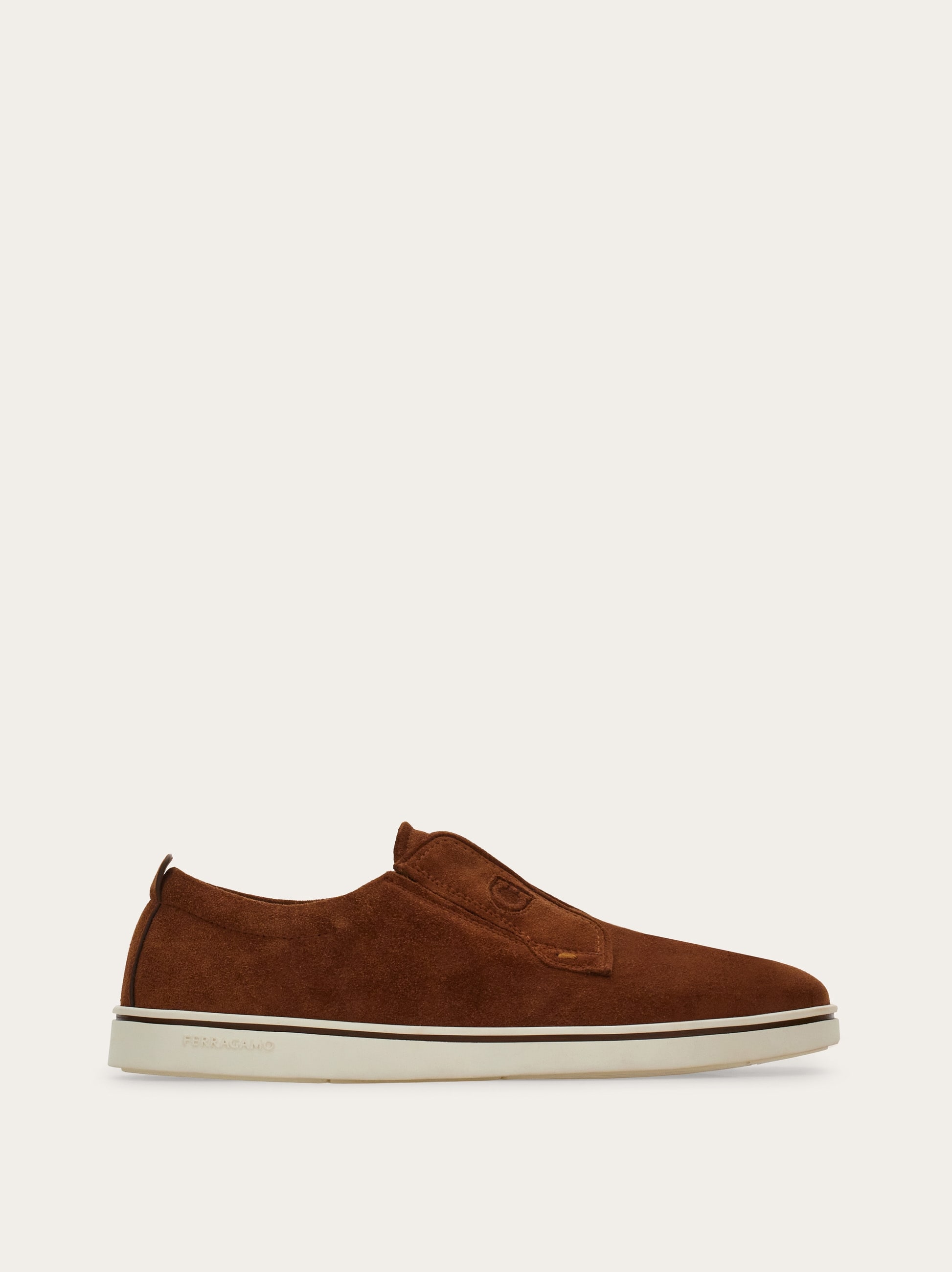 【関税&送料込】Ferragamo Brown Leather Sneakers ガンチーニ モカシン - メンズ | Ferragamo