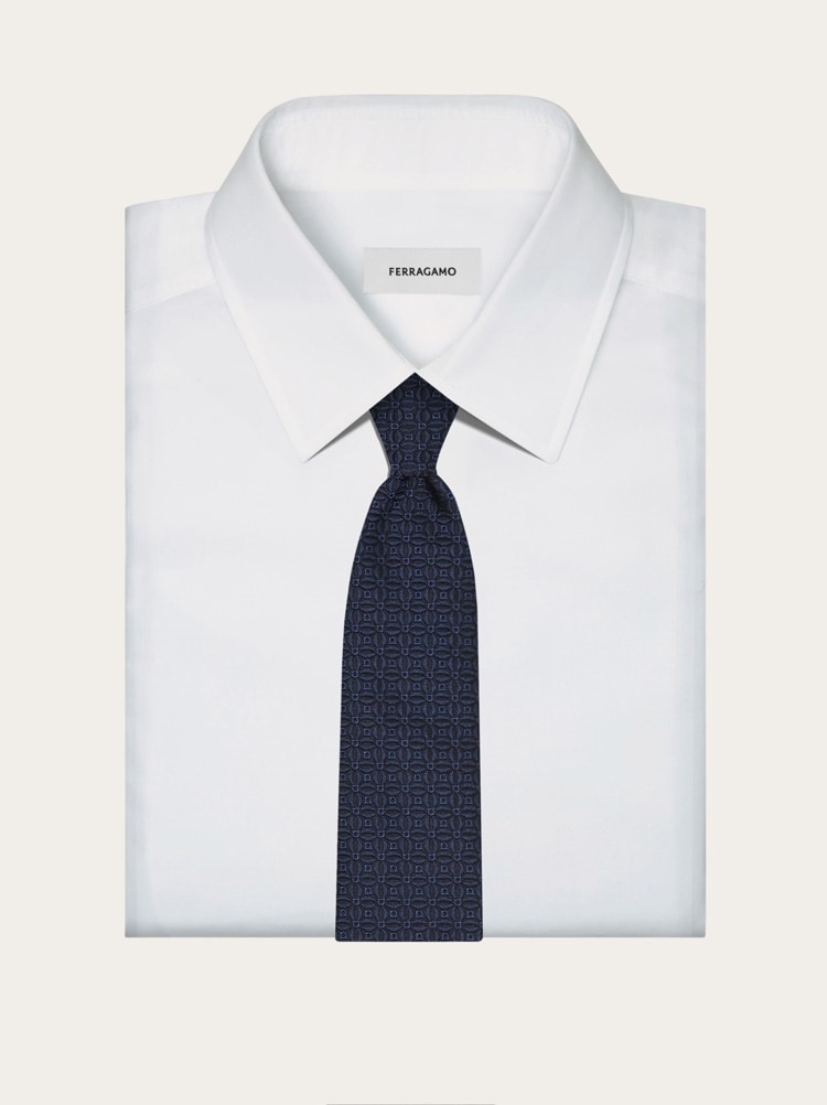 Gancini jacquard tie Gallery image 4