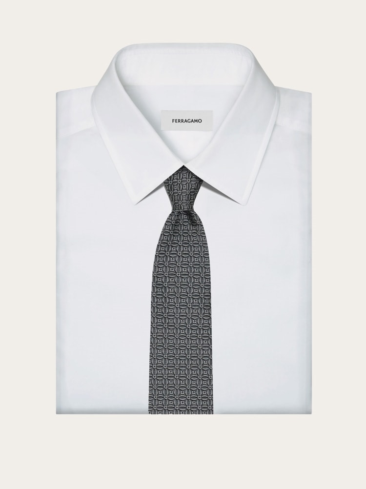 Gancini jacquard tie Gallery image 4