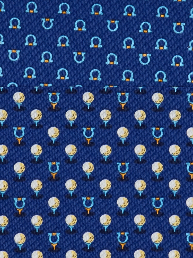 Silk tie with golf and Gancini Gallery image 2