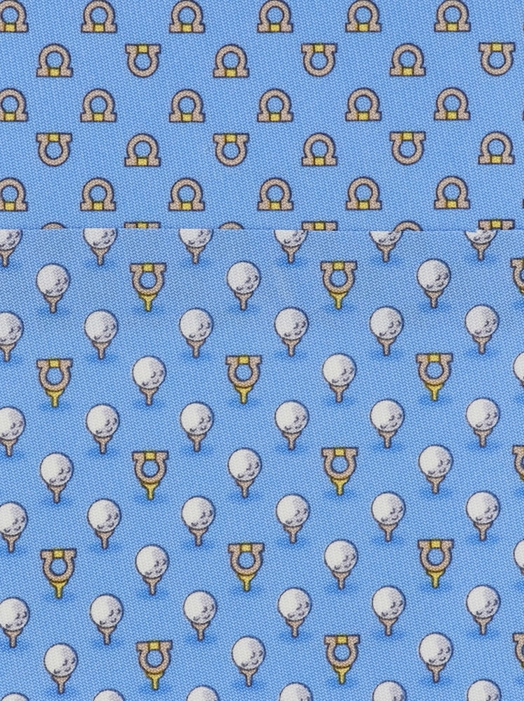 Silk tie with golf and Gancini Gallery image 2