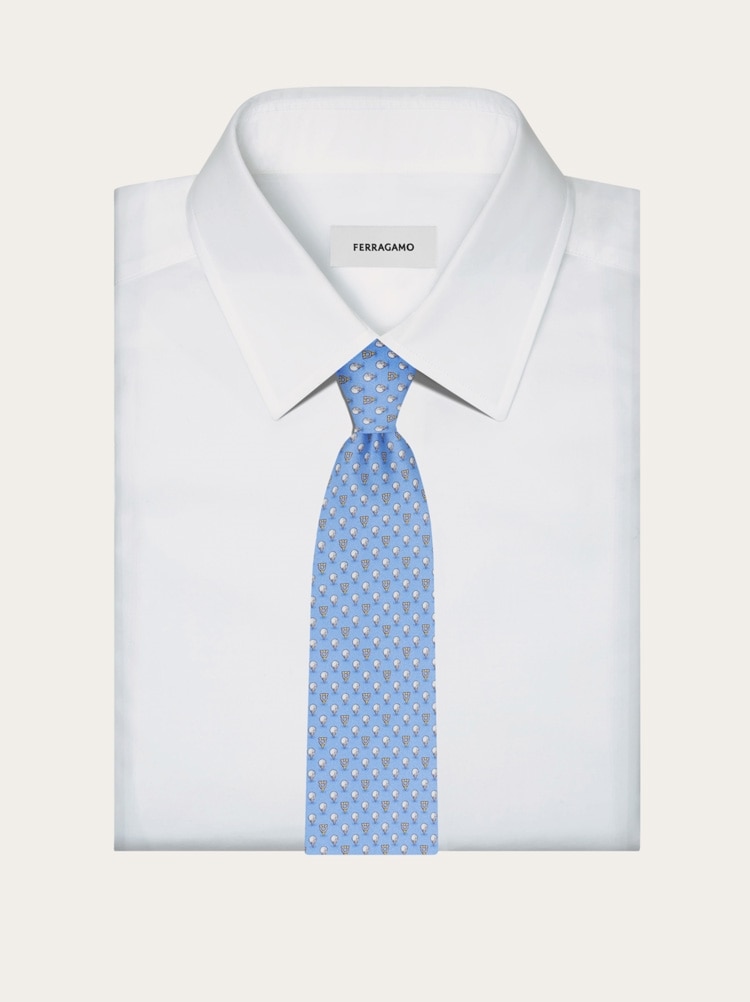 Silk tie with golf and Gancini Gallery image 4