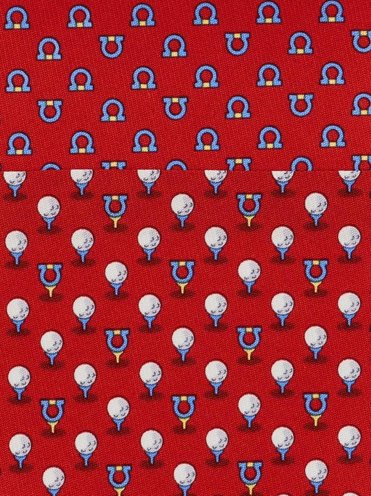 Silk tie with golf and Gancini Gallery image 2