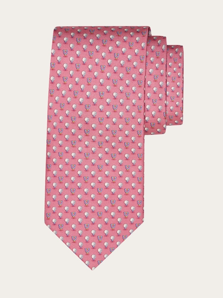 Silk tie with golf and Gancini Gallery image 1