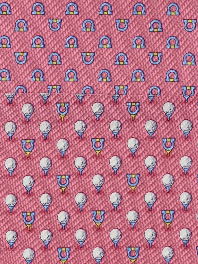 Silk tie with golf and Gancini Gallery image 2