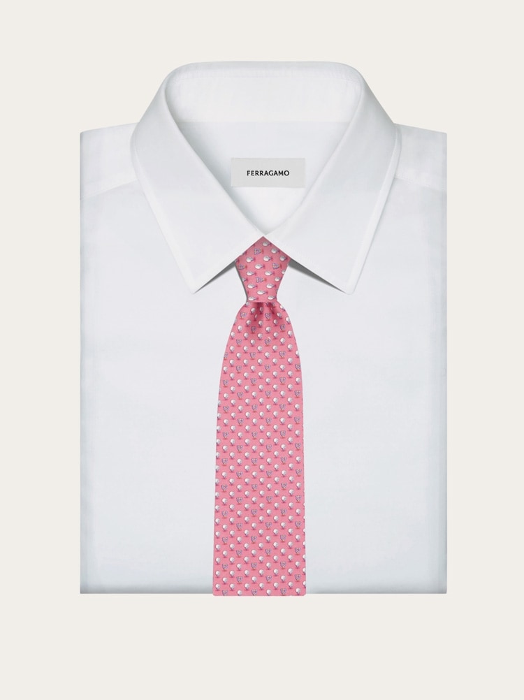 Silk tie with golf and Gancini Gallery image 4