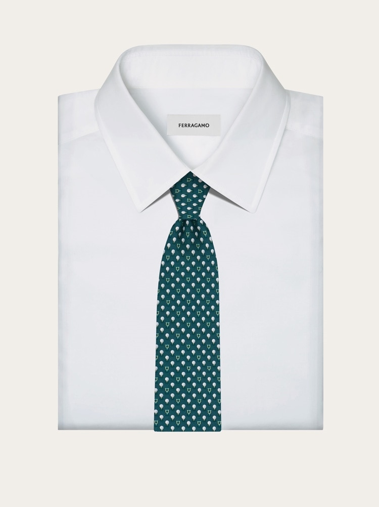 Silk tie with golf and Gancini Gallery image 4