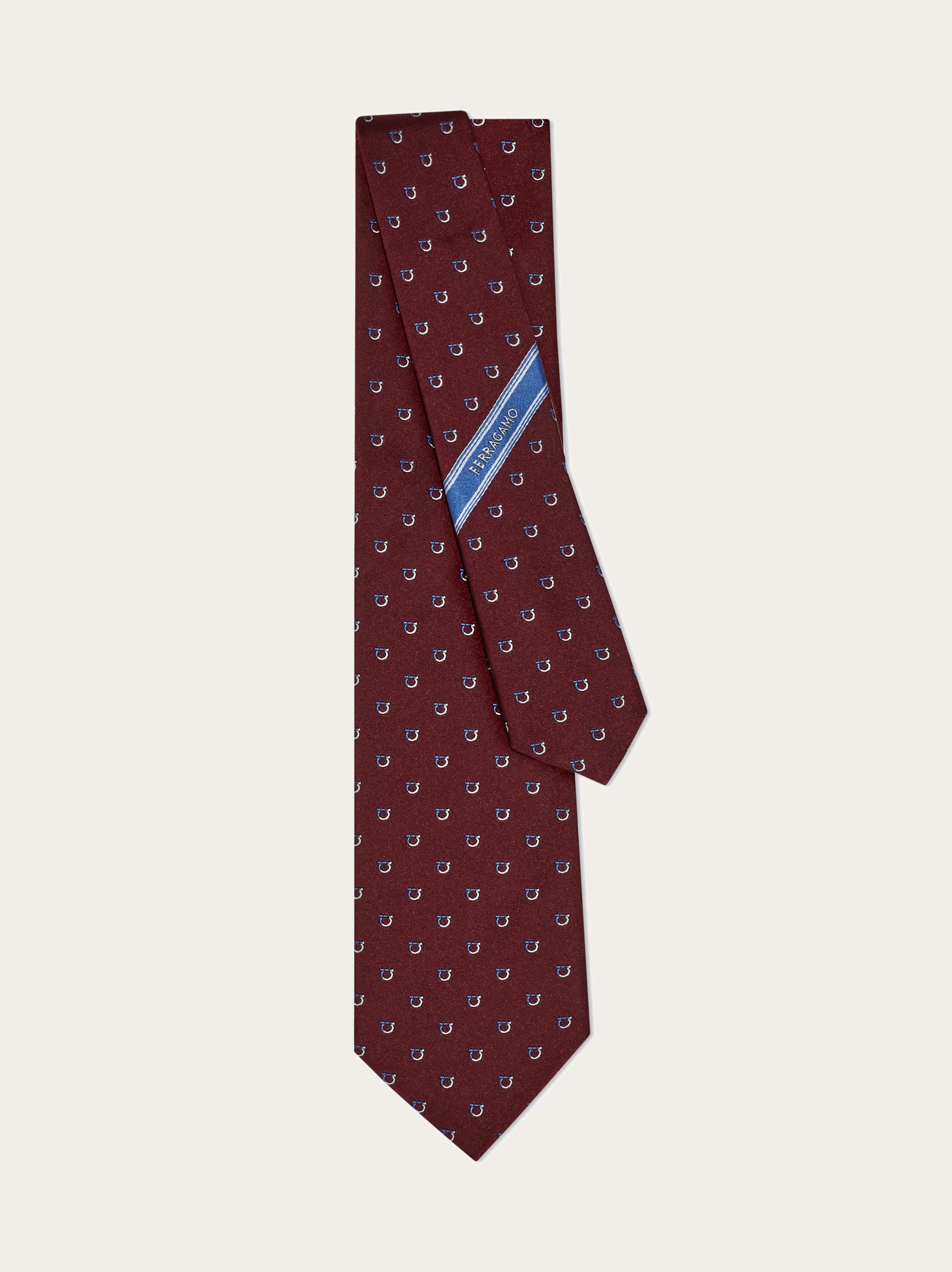 Two tone Gancini jacquard tie - Men | Ferragamo