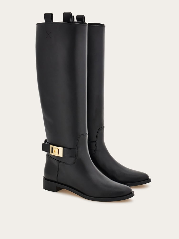 Knee high boot with Hug buckle detail Gallery image 2
