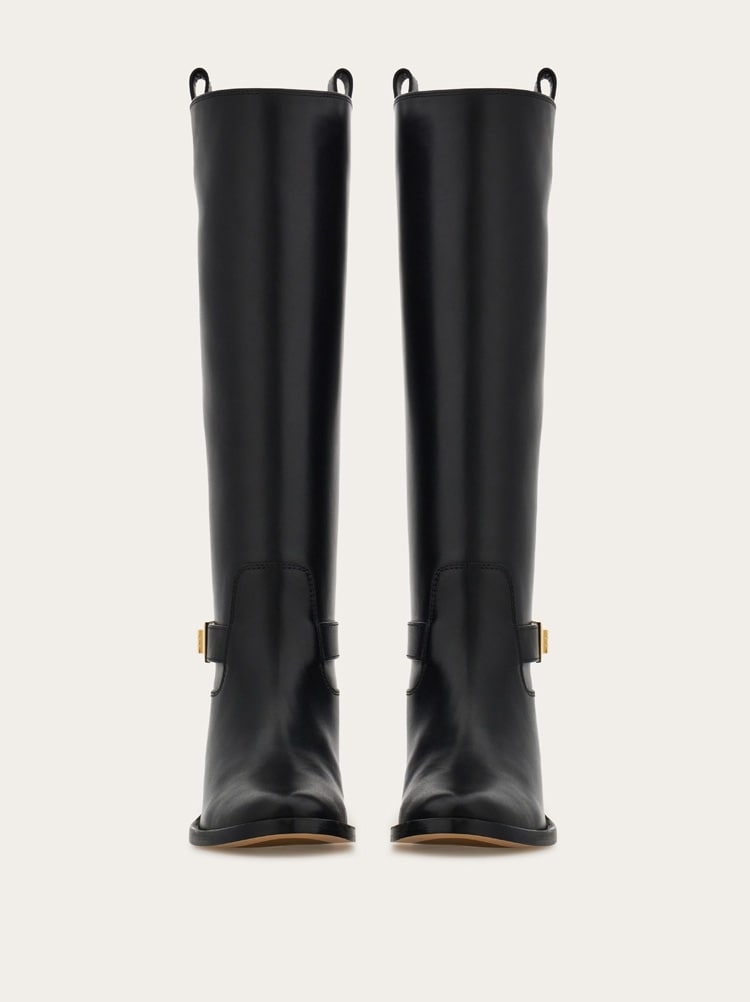 Knee high boot with Hug buckle detail Gallery image 3