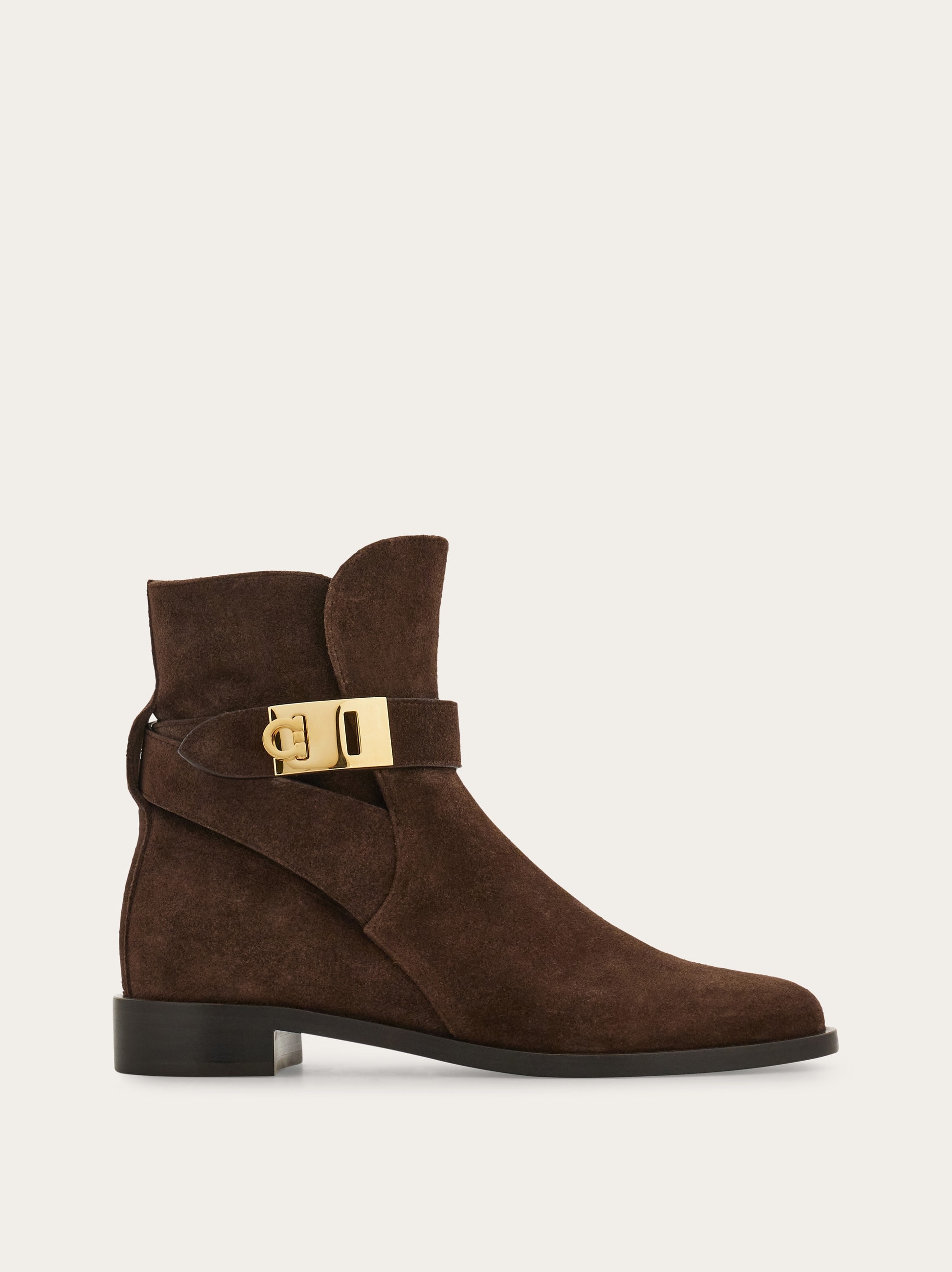 Salvatore Ferragamo Buc Suede Boots Knee high boot with Hug buckle detail - Women | Ferragamo main image 4