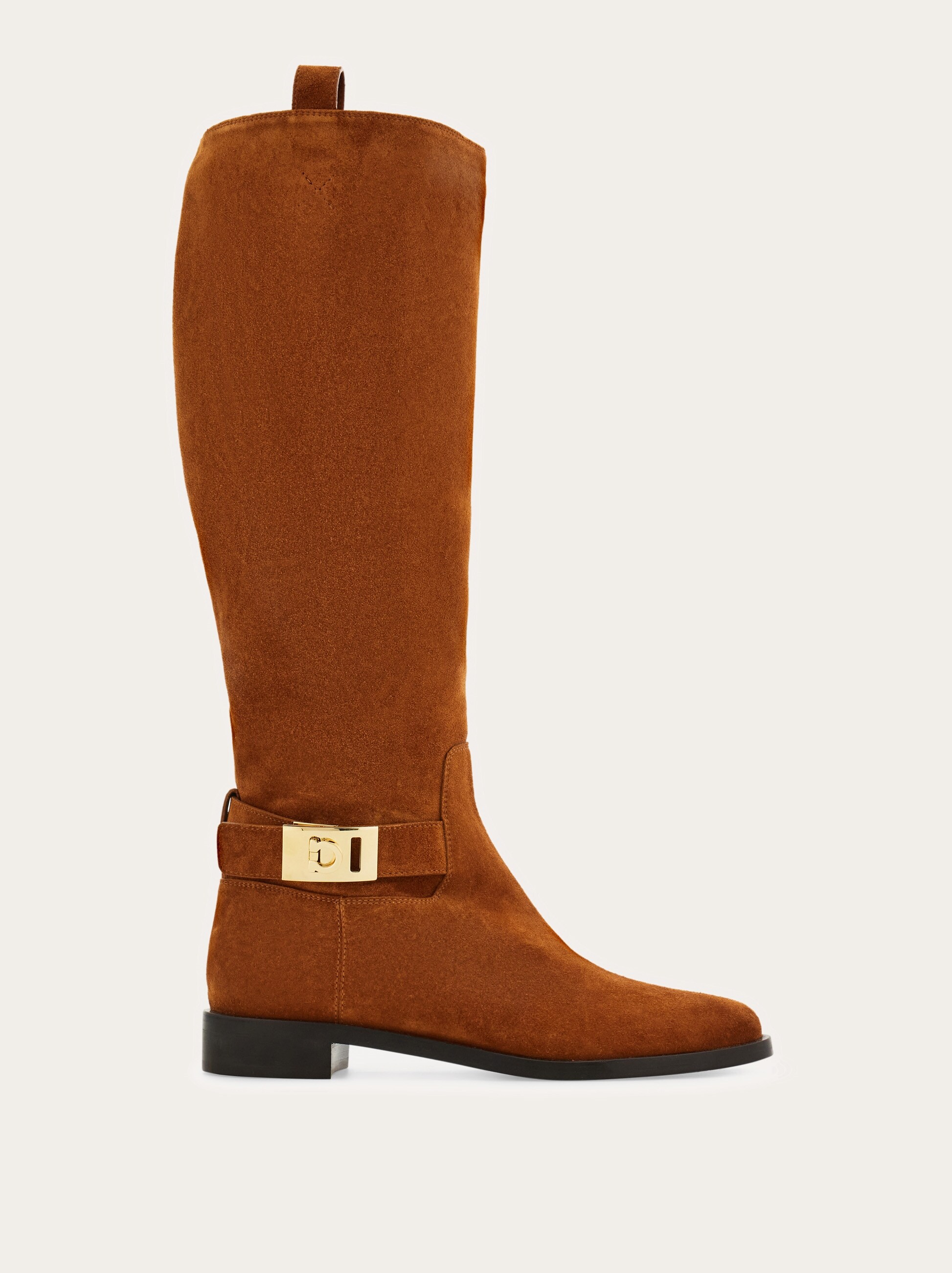 Knee high boot with Hug buckle detail - Women | Ferragamo