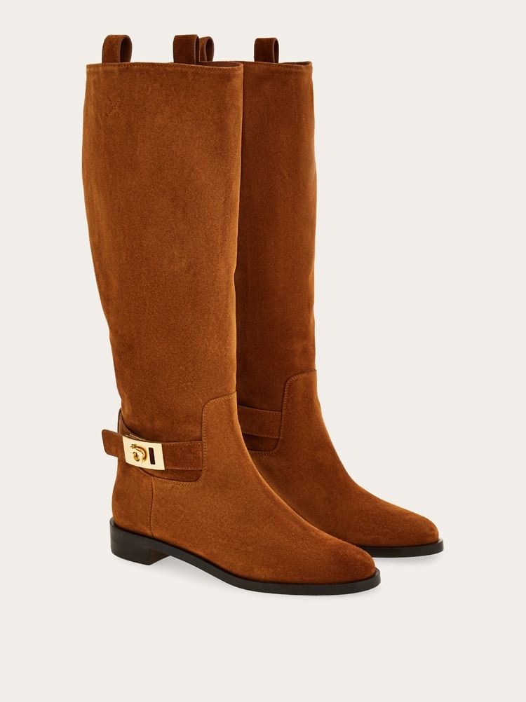 Knee high boot with Hug buckle detail Gallery image 2