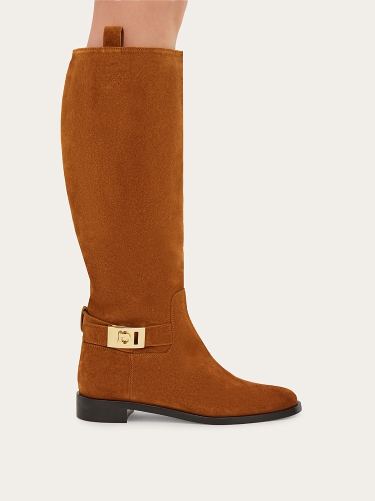 Knee high boot with Hug buckle detail Gallery image 4