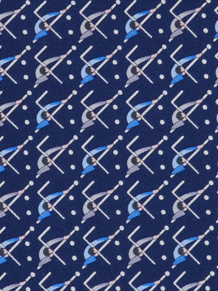 Billiard print silk tie Gallery image 2