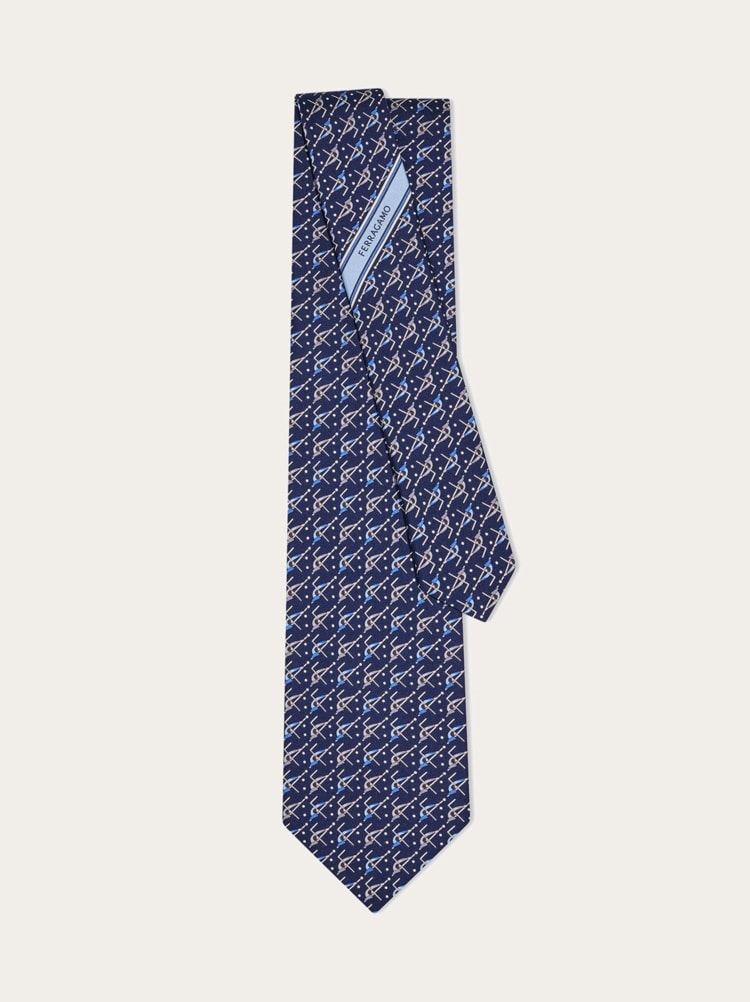Billiard print silk tie Gallery image 3